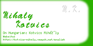 mihaly kotvics business card